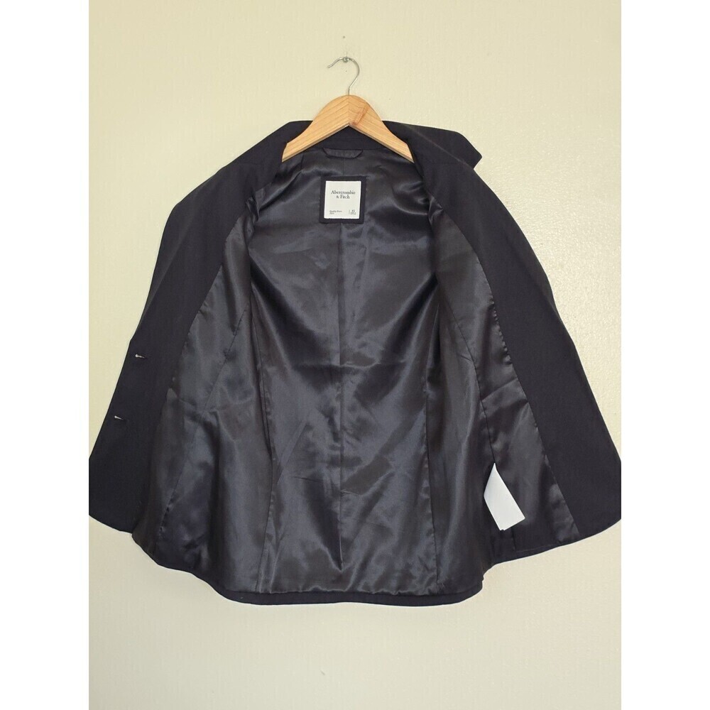 Abercrombie & Fitch Black Blazer Womens XS Tailored Lyocell Jacket Minimalist - Picture 5 of 11